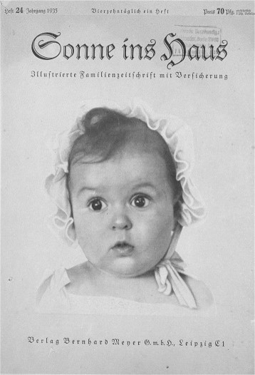 Photo of Hessy Levinsons Taft, a Jewish baby who won a competition to find “the most beautiful Aryan baby” in 1935.